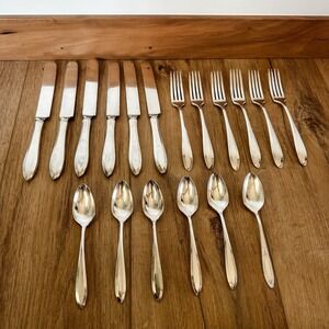 VTG Community Silver plate Silverware Set Solid 1910's Knife Fork Spoon 18 Total